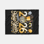 Happy New Year 2026 Gold Party Celebration Gift Fleece Deken (Voorkant (Horizontaal))