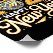 Happy New Year 2026 Gold Party Celebration Gift  Poster (Hoek)