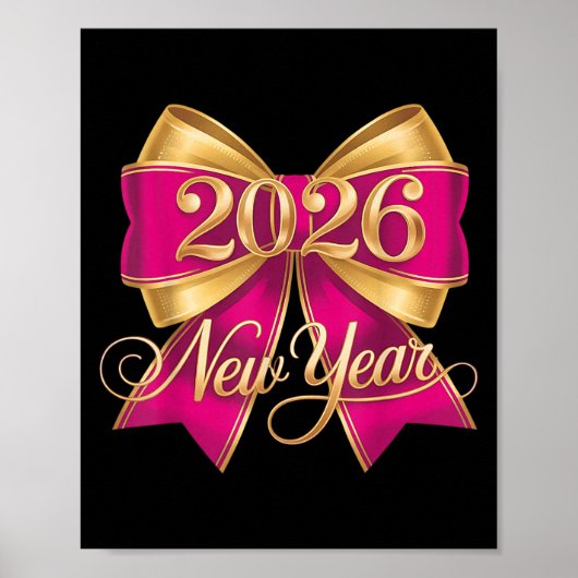 Happy New Year 2026 Gold Party Eve Family Xmas  Poster (Voorkant)