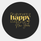 Happy New Year 2026 Gold Party Eve Family Xmas Ronde Sticker (Voorkant)