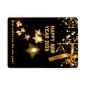 Happy New Year 2026 Gold Star Greeting Card Magneet (Horizontaal)