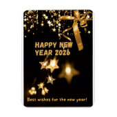 Happy New Year 2026 Gold Star Greeting Card Magneet (Verticaal)