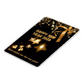Happy New Year 2026 Gold Star Greeting Card Magneet (Linkerzijde)