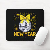 Happy New Year 2026 Golden Disco Ball Bow New Year Muismat (Met muis)
