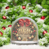 happy new year 2026 golden wreath snow globe sneeuwbol (Kerstmis)