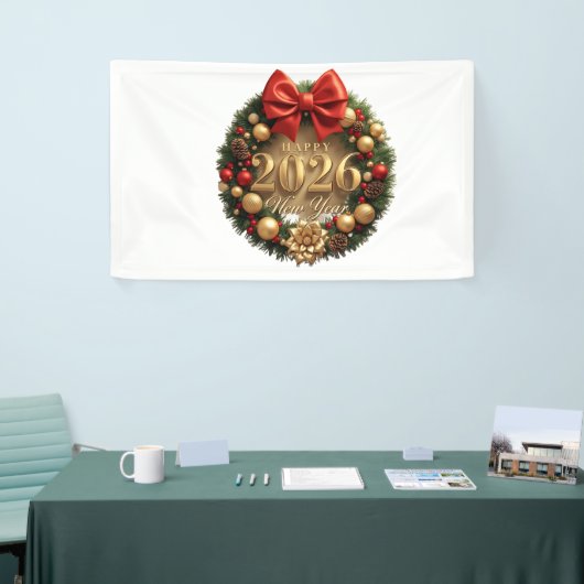 happy new year 2026 golden wreath spandoek (Beurs)
