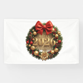 happy new year 2026 golden wreath spandoek