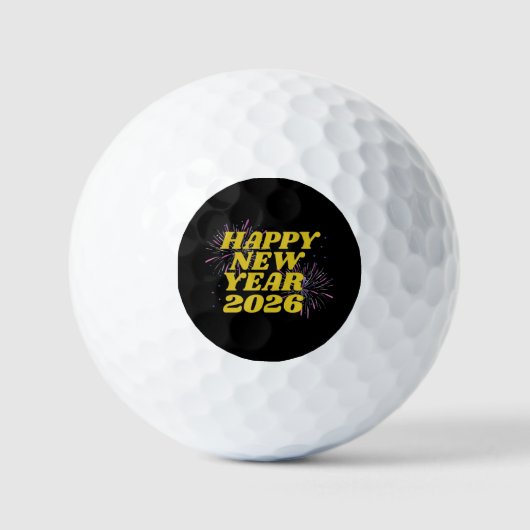 Happy New Year 2026 Golfballen (Voorkant)