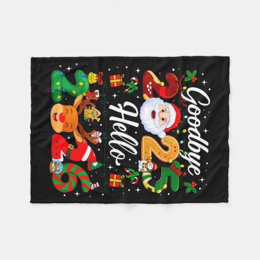 Happy New Year 2026 Goodbye 2025 Hello 2026  Fleece Deken (Voorkant (Horizontaal))