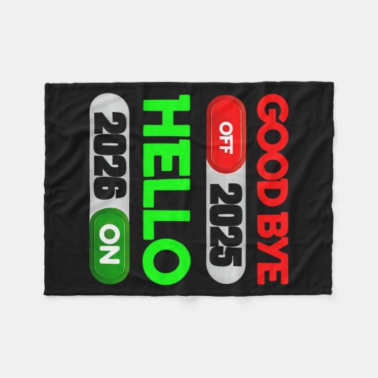 Happy New Year 2026 Goodbye 2025 Hello 2026  Fleece Deken (Voorkant (Horizontaal))