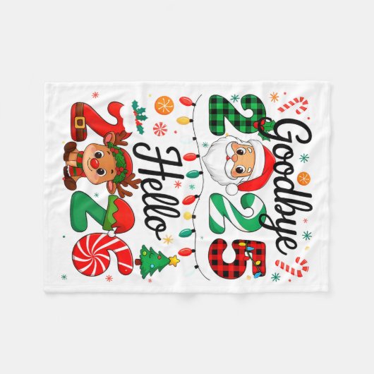 Happy New Year 2026 Goodbye 2025 Hello 2026  Fleece Deken (Voorkant (Horizontaal))