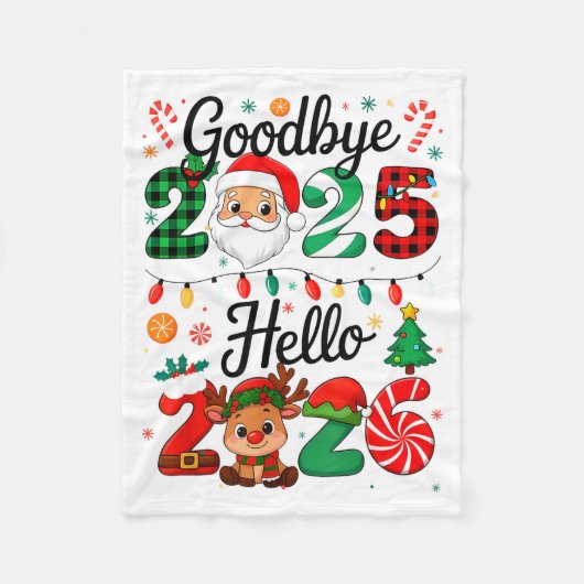 Happy New Year 2026 Goodbye 2025 Hello 2026  Fleece Deken (Voorkant)