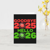 Happy New Year 2026 Goodbye 2025 Hello 2026  Kaart (Gele Bloem)