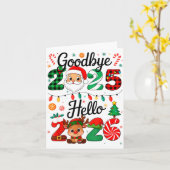 Happy New Year 2026 Goodbye 2025 Hello 2026  Kaart (Gele Bloem)