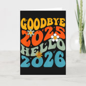 Happy New Year 2026 Goodbye 2025 Hello 2026  Kaart (Voorkant)