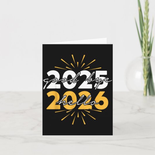 Happy New Year 2026 Goodbye 2025 Hello 2026  Kaart (Voorkant)