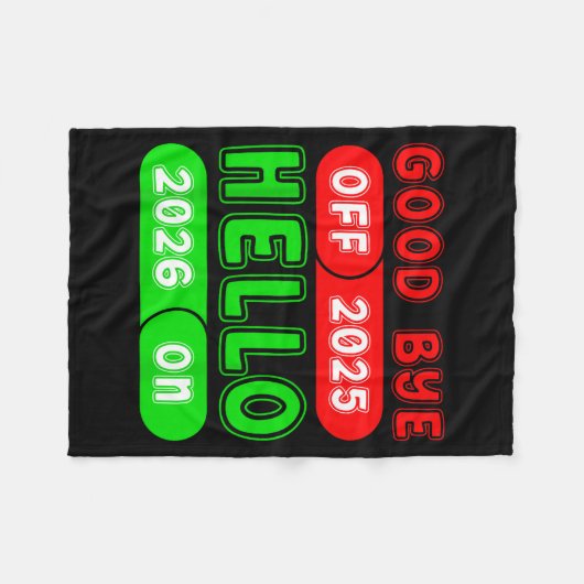 Happy New Year 2026 Goodbye 2025 Hello 2026 Matchi Fleece Deken (Voorkant (Horizontaal))