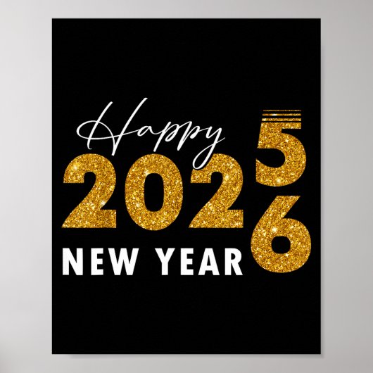 Happy New Year 2026 Goodbye 2025 Hello 2026 Poster (Voorkant)
