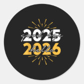 Happy New Year 2026 Goodbye 2025 Hello 2026  Ronde Sticker (Voorkant)