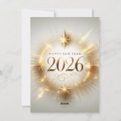 Happy New Year 2026 Greeting Card | Elegant  Feestdagenkaart (Achterkant)