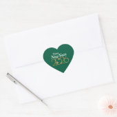 Happy New Year 2026 Heart Sticker Elegant Green (Envelop)