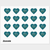 Happy New Year 2026 Heart Sticker Elegant Green &  (Vel)