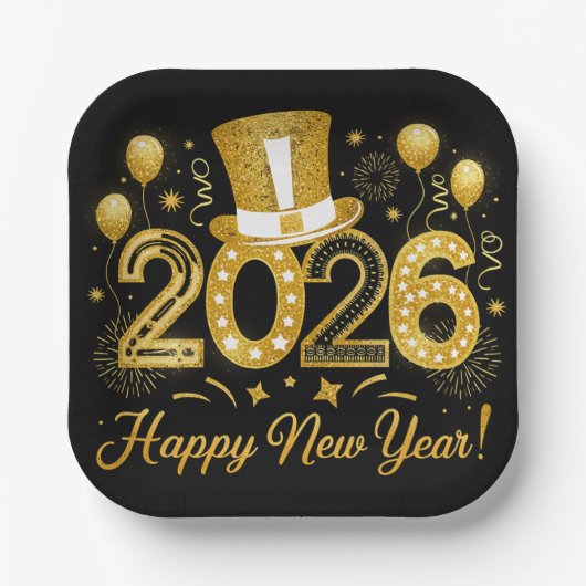 Happy New Year 2026 Holiday  Papieren Bordje (Voorkant)