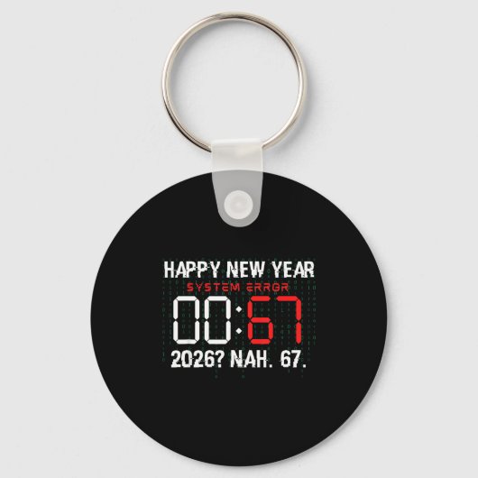 Happy New Year 2026 Humor Clock 6 7 Meme System Er Sleutelhanger (Voorkant)
