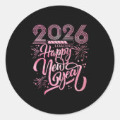 Happy New Year 2026 Loading Fireworks Premium  Ronde Sticker (Voorkant)