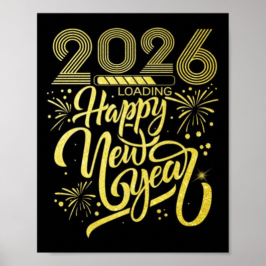 Happy New Year 2026 Loading New Years Eve Party PR Poster (Voorkant)