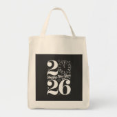 Happy New Year 2026 Midnight Clock Countdown Tote Bag (Voorkant)