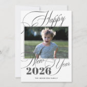 Happy New Year 2026 modern elegant photo Feestdagenkaart (Voorkant)