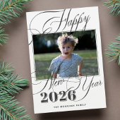 Happy New Year 2026 modern elegant photo Feestdagenkaart