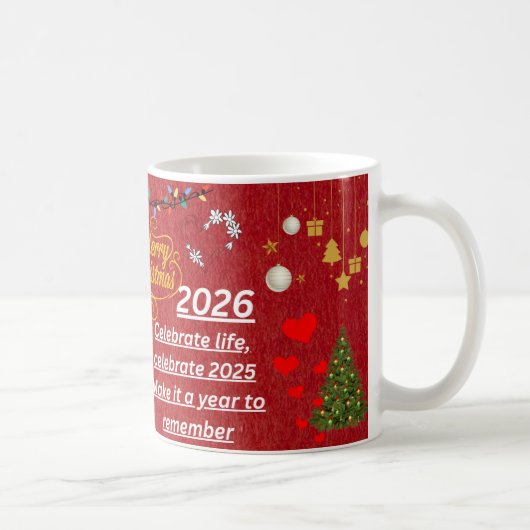 “Happy New Year 2026 Mug – Celebrate with Sparkle Koffiemok (Rechts)