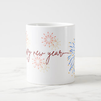 Happy New Year 2026 Mug – Fireworks & Celebration Grote Koffiekop