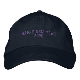 Happy New Year 2026 Navy Color Fresh-Hat Fits Wear Geborduurde Pet