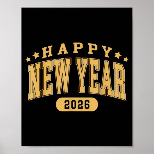 Happy New Year 2026 New Year Party Family Matching Poster (Voorkant)