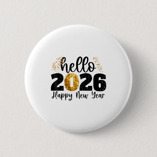 Happy New Year 2026 New Year Party Friends Family  Ronde Button 5,7 Cm (Voorkant)