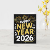 Happy New Year 2026 - New Year's Eve 2026  Kaart (Gele Bloem)