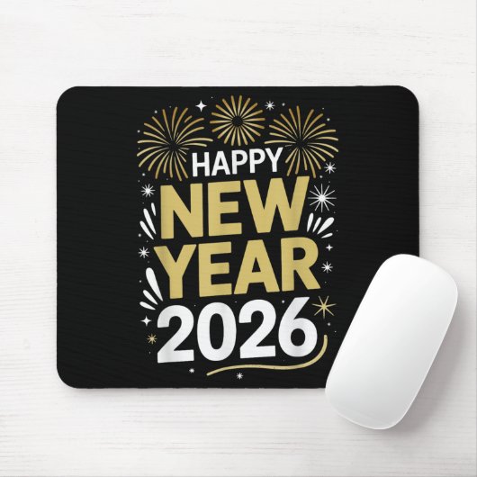 Happy New Year 2026 - New Year's Eve 2026 Muismat (Met muis)
