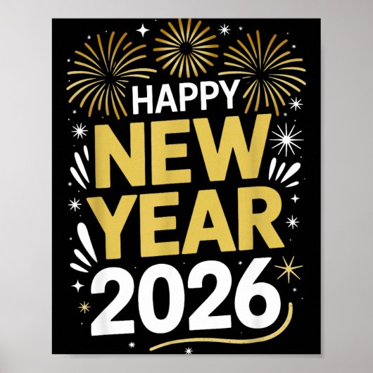 Happy New Year 2026 - New Year's Eve 2026  Poster (Voorkant)
