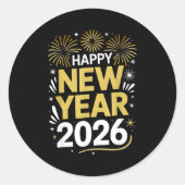 Happy New Year 2026 - New Year's Eve 2026  Ronde Sticker (Voorkant)