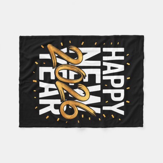 Happy New Year 2026 New Years Eve  Fleece Deken (Voorkant (Horizontaal))