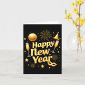 Happy New Year 2026 New Years Eve Party Countdown Kaart (Gele Bloem)