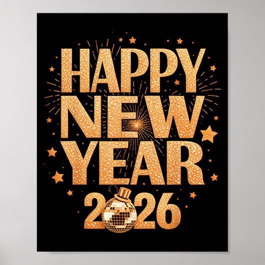 Happy New Year 2026 New Years Eve Party Countdown  Poster (Voorkant)