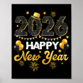 Happy New Year 2026 New Year's Eve Party Countdown Poster (Voorkant)