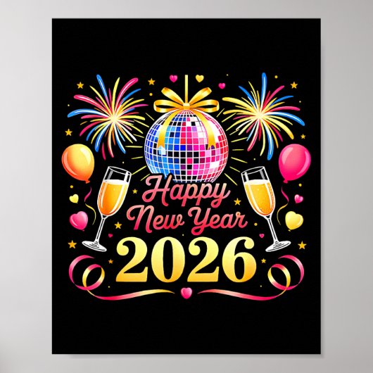 Happy New Year 2026 New Years Eve Party Countdown  Poster (Voorkant)