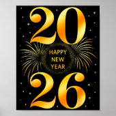Happy New Year 2026 New Year's Eve Party Countdown Poster (Voorkant)