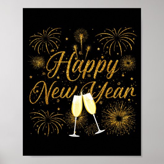 Happy New Year 2026 New Years Eve Party Countdown Poster (Voorkant)