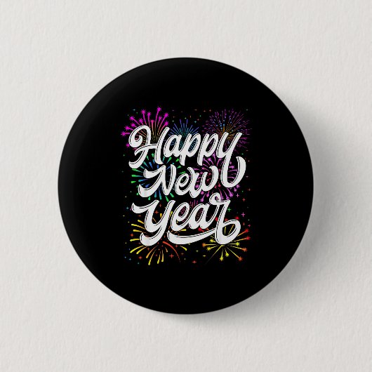 Happy New Year 2026 New Year's Eve Party Countdown Ronde Button 5,7 Cm (Voorkant)